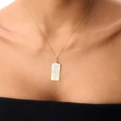 14K Lord’s Prayer Tag Pendant