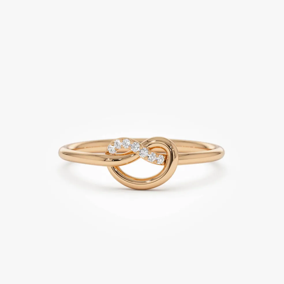 14k Love Knot Diamond Ring