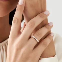 14k Marquise & Baguette Diamond Wedding Ring