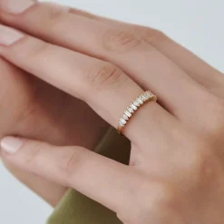 14k Marquise & Baguette Diamond Wedding Ring
