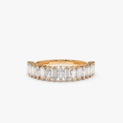 14k Marquise & Baguette Diamond Wedding Ring