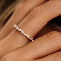 14k Marquise Cluster Stackable Wedding Ring