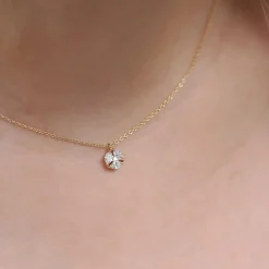 14K Marquise Diamond Cluster Necklace
