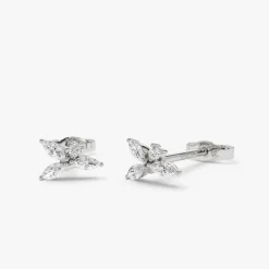 14K Marquise Diamond Cluster Studs