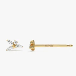 14K Marquise Diamond Cluster Studs