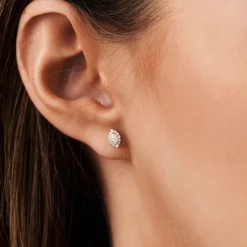 14k Marquise Diamond in Halo Setting Diamond Studs