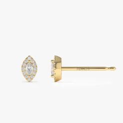 14k Marquise Diamond in Halo Setting Diamond Studs