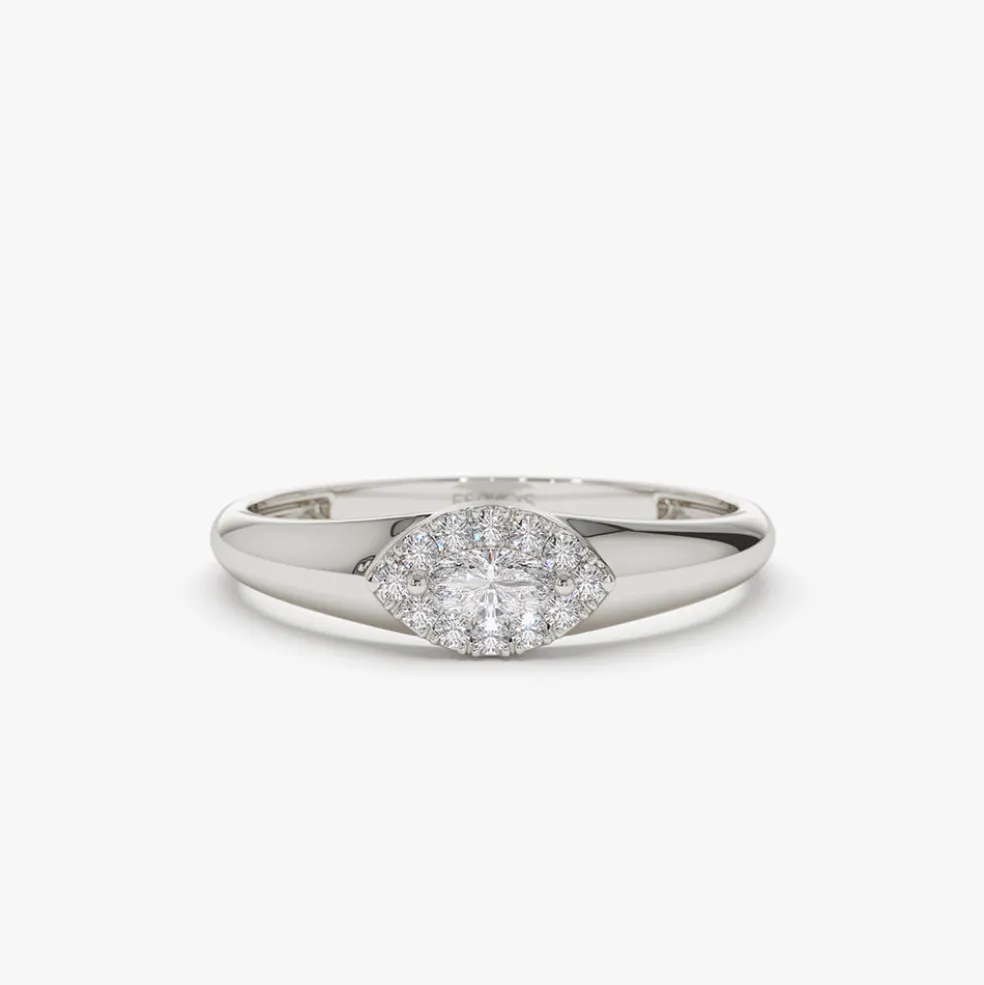 14K Marquise Diamond in Halo Setting Ring