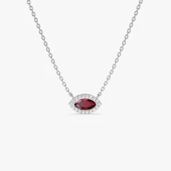 14k Marquise Ruby with Halo Diamond Setting
