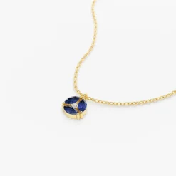 14K Marquise Sapphire Cluster Necklace