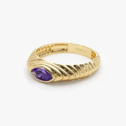 14k Marquise Shape Amethyst Beveled Ring