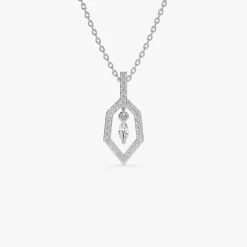 14k Marquise Shape Dangle Diamond Necklace