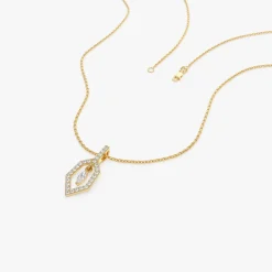 14k Marquise Shape Dangle Diamond Necklace