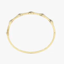 14k Marquise Shape Round Diamond Bangle Bracelet