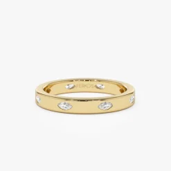 14k Marquise Shaped Full Eternity Flush Setting Diamond Band