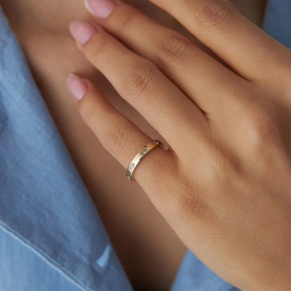 14k Marquise Shaped Full Eternity Flush Setting Diamond Band