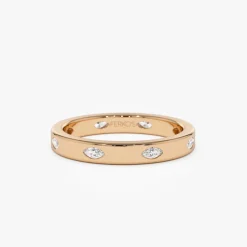 14k Marquise Shaped Full Eternity Flush Setting Diamond Band