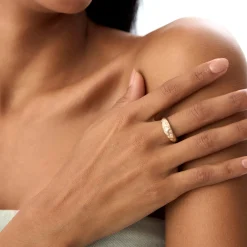14k Matte Finish Celestial Diamond Ring