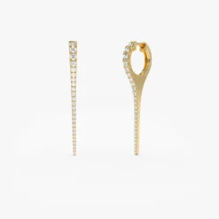 14k Medium Diamond Dagger Earrings