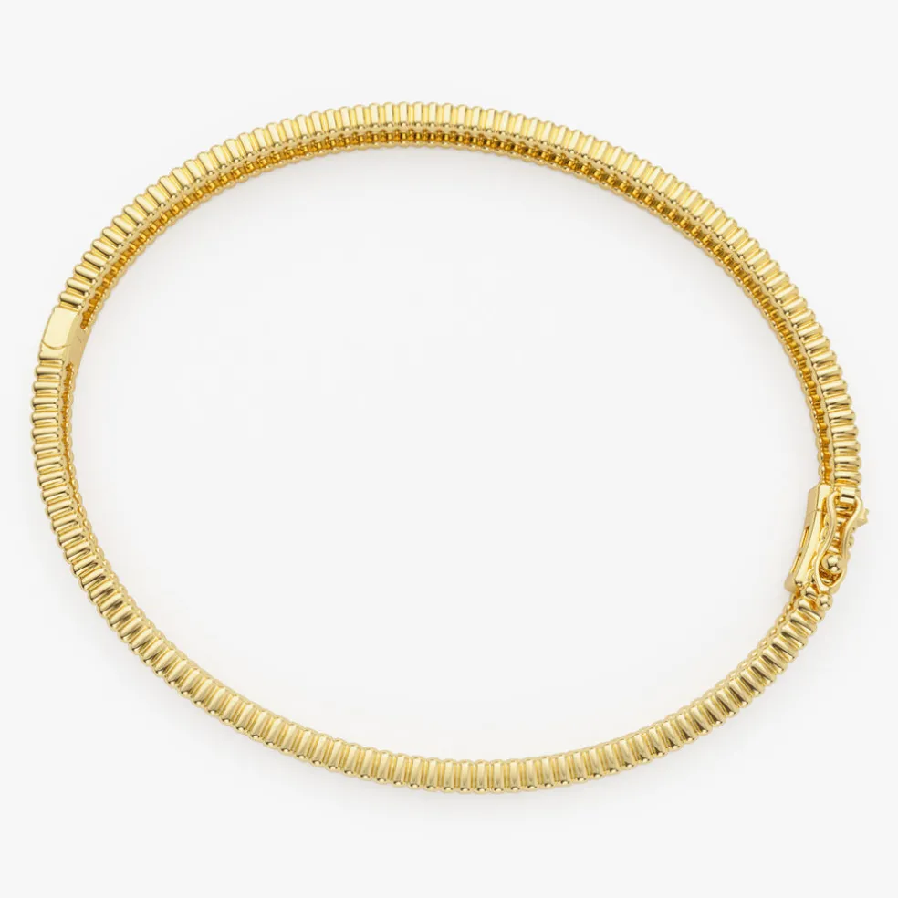14k Milgrain Diamond Bangle Bracelet