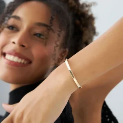 14K Milgrain Edge Gold Bangle Bracelet