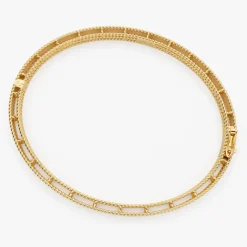 14K Milgrain Edge Gold Bangle Bracelet