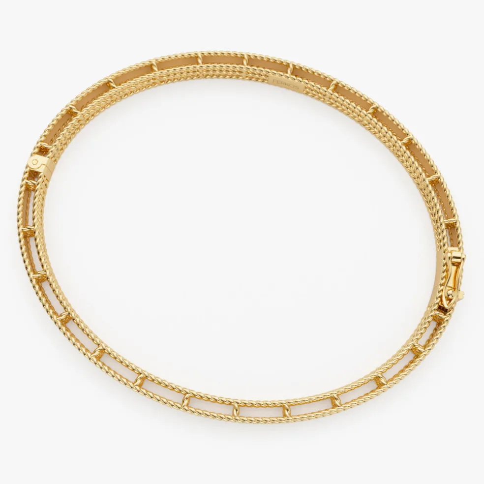 14K Milgrain Edge Gold Bangle Bracelet
