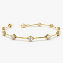 14k Milgrain Setting Diamond Infinity Bracelet 1.20 ctw