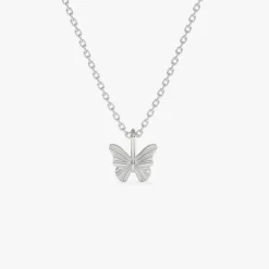 14k Mini Butterfly Charm Necklace
