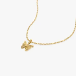 14k Mini Butterfly Charm Necklace