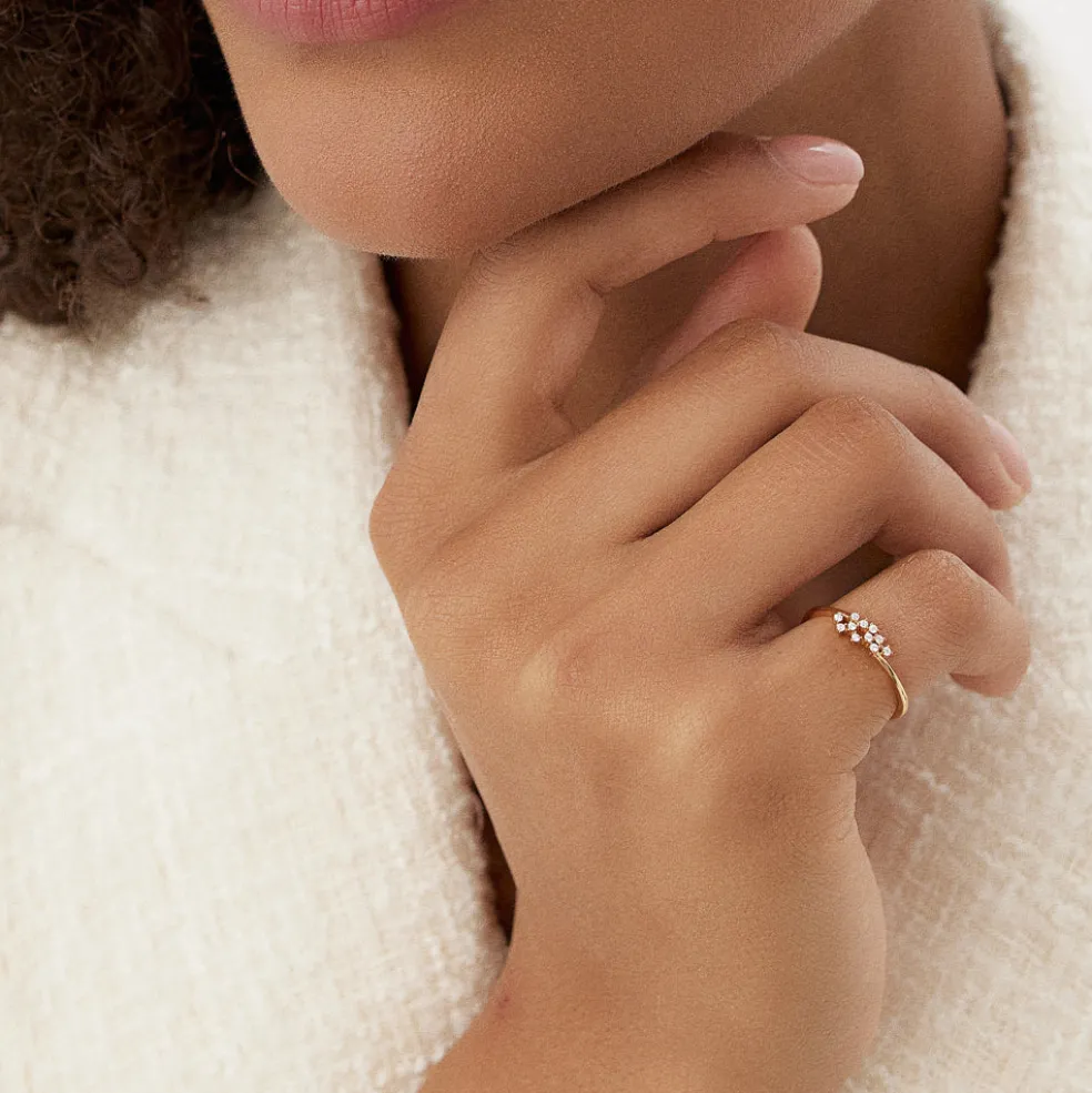 14k Mini Cluster Diamond Ring