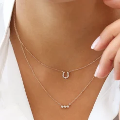 14K Mini Diamond Horseshoe Necklace