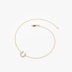 14k Mini Diamond Horseshoe Bracelet