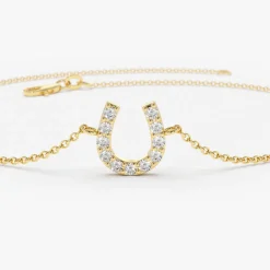 14k Mini Diamond Horseshoe Bracelet