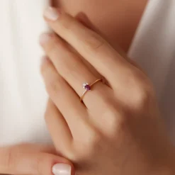 14k Mini Ruby and Diamond Ring