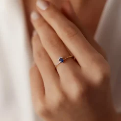 14k Mini Sapphire and Diamond Ring