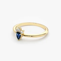 14k Mini Sapphire and Diamond Ring