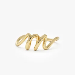 14K Minimalist Wire Letter Ring