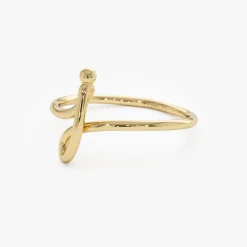 14K Minimalist Wire Letter Ring