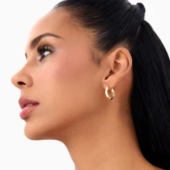 14k Mirror Finish Hoop Earrings