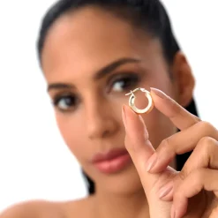 14k Mirror Finish Hoop Earrings