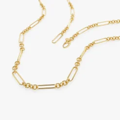 14k Mixed Link Paperclip Bolo Chain Necklace