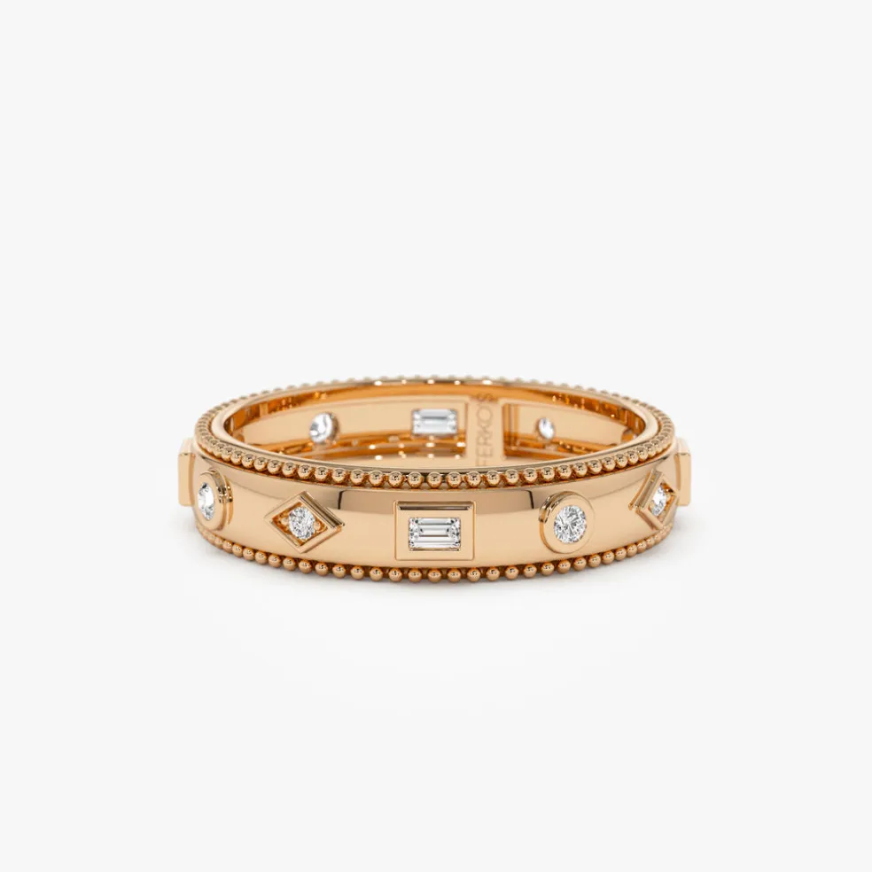 14k Mixed Shape Diamond Anniversary Band