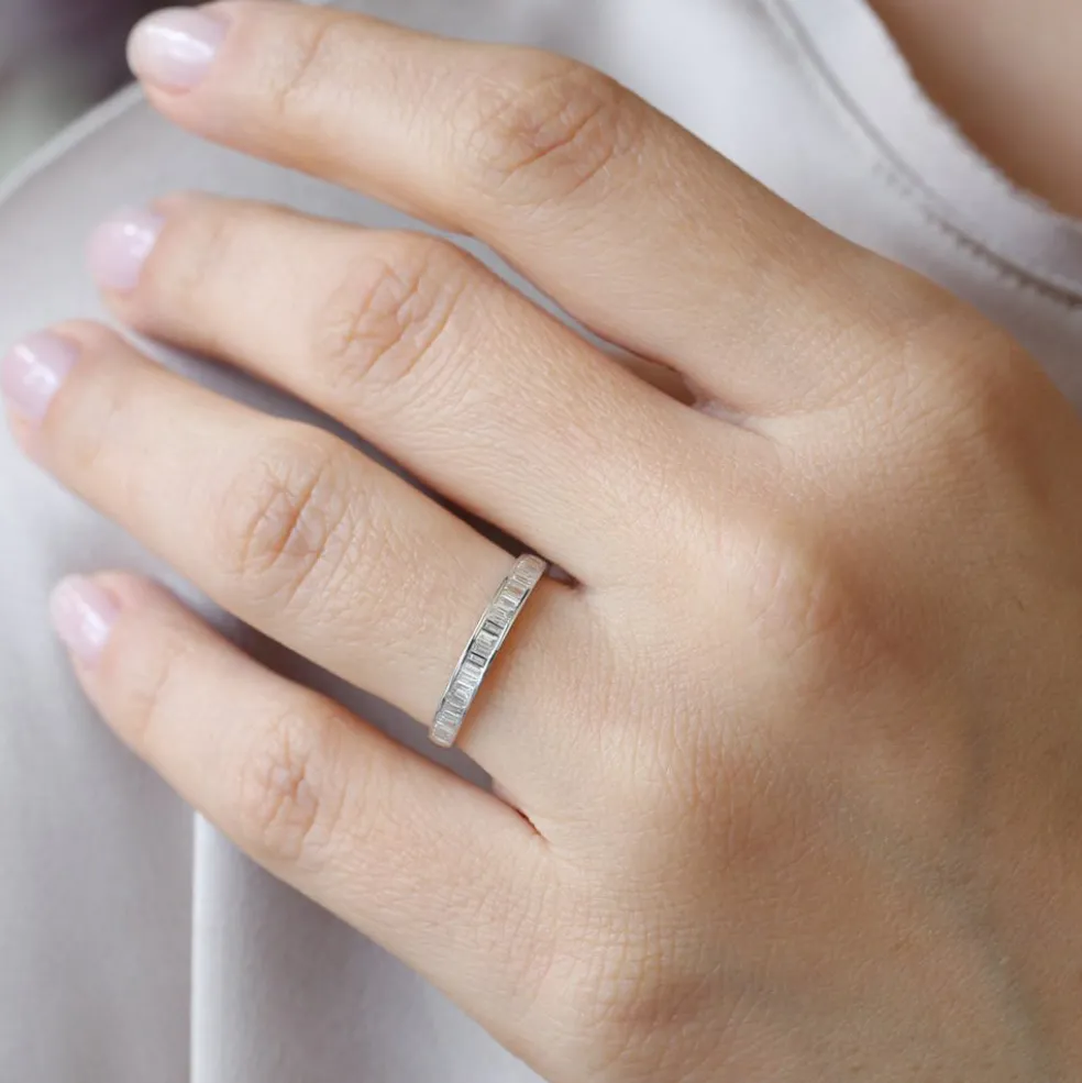14k 3MM Baguette Diamond Channel Setting Ring