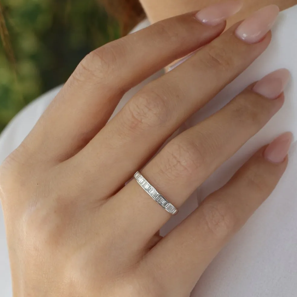 14k 3MM Baguette Diamond Channel Setting Ring
