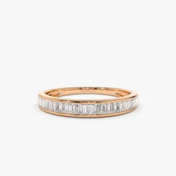 14k 3MM Baguette Diamond Channel Setting Ring