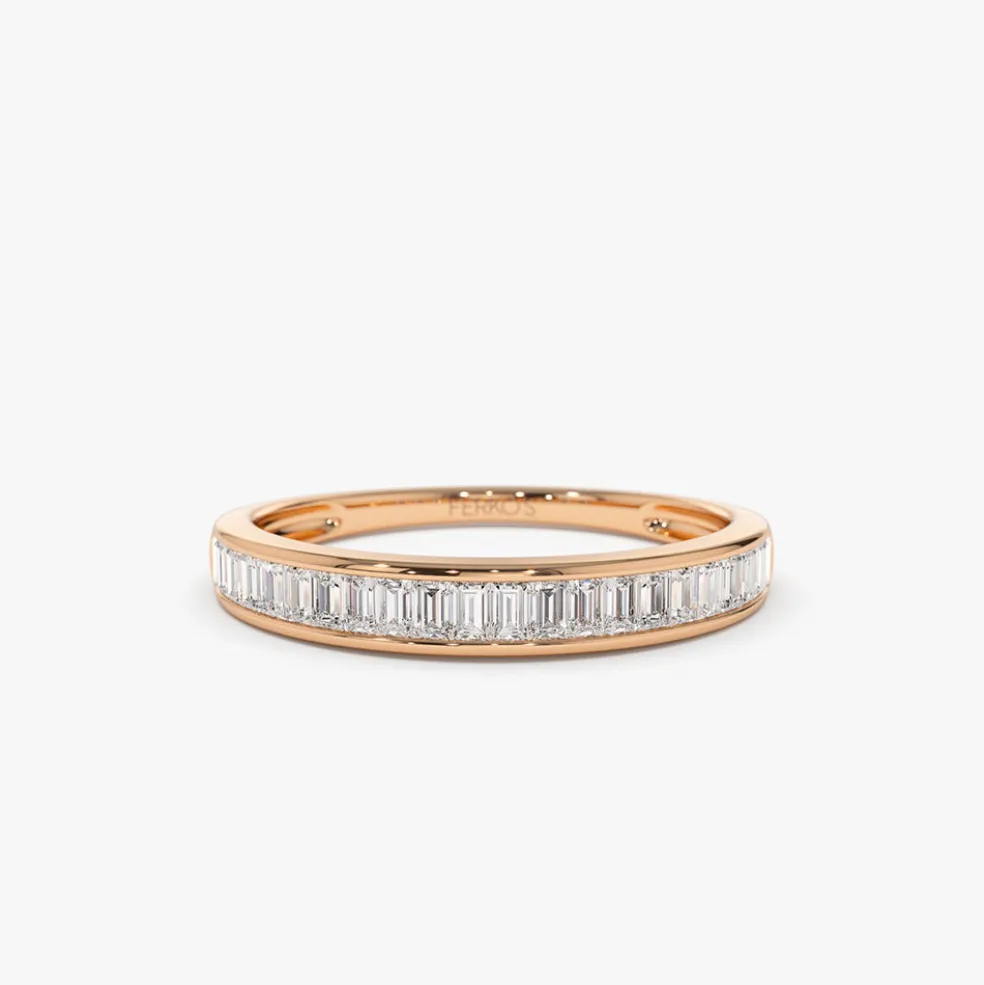 14k 3MM Baguette Diamond Channel Setting Ring