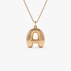 14K 20MM Balloon Initial Letter Pendant
