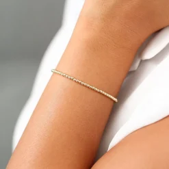 14k 2.5MM Beaded Bracelet