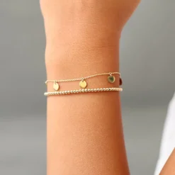 14k 2.5MM Beaded Bracelet